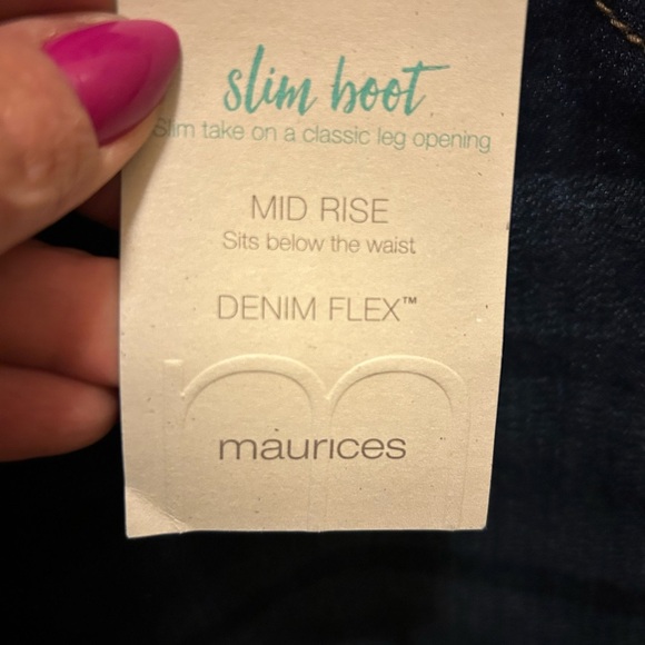Maurice’s Woman’s Jeans Sz. 22W Short Mid Rise Slim Boot Denim Flex NWT - Picture 4 of 13